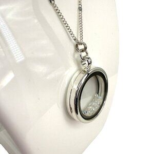 LC Lauren Conrad Clear Locket Necklace 32"
